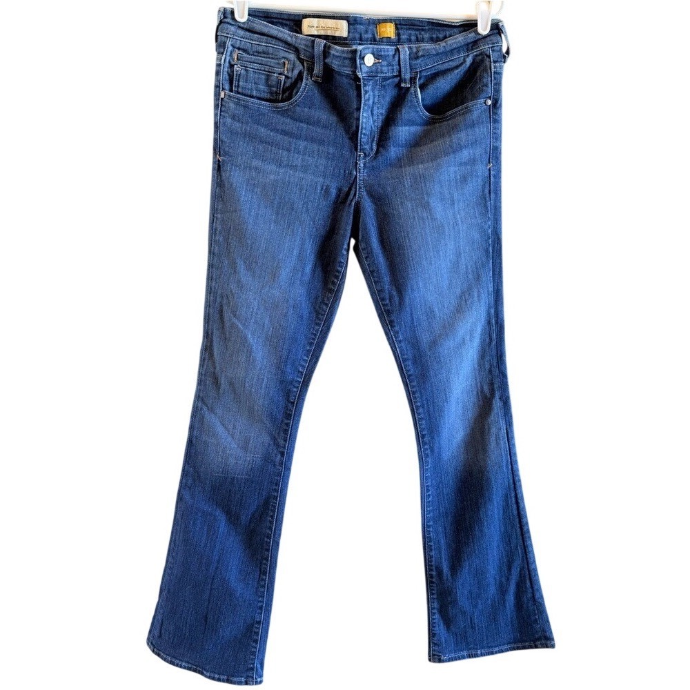 Anthropologie Pilcro Letterpress Bootcut Mini Flare Jeans Sz 32 Medium Dark Wash